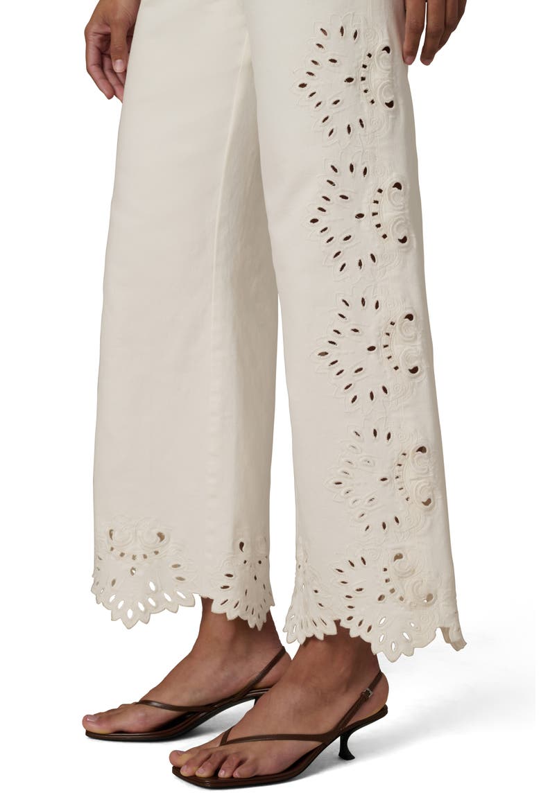 The Mia Embroidered High Waist Ankle Straight Leg Jeans, Alternate, color, ECRU FLORAL