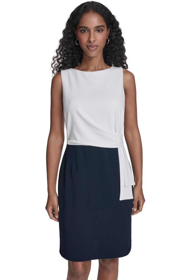 tommy hilfiger women's color-blocked asymmetric dress Colorblock Sleeveless Crepe Sheath (Women) Maxi Long Sleeve Hooded swym-hide-addtocart With a feminine silhouette Color:As Photo(Burgundy)