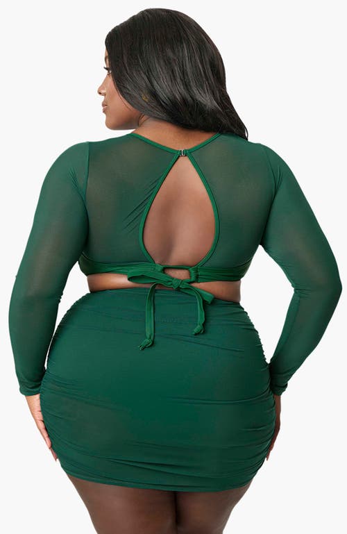 UNIQUE VINTAGE UNIQUE VINTAGE PLUS SIZE SHIRRED SKIRT SWIM BOTTOM