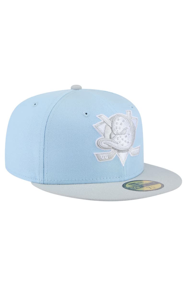 New Era Men's New Era  Light Blue/Gray Anaheim Ducks Color Pack Two-Tone 59FIFTY Fitted Hat, Alternate, color, 