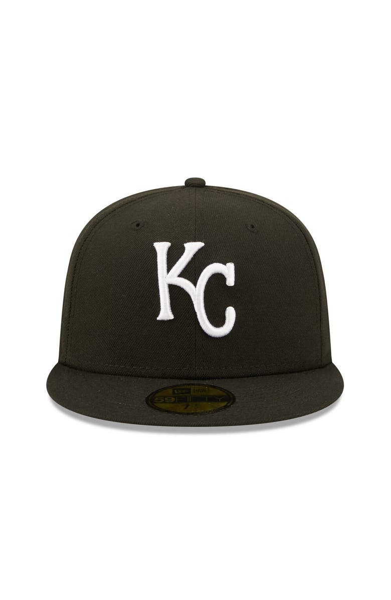 New Era Men's New Era Black Kansas City Royals Team Logo 59FIFTY Fitted Hat, Alternate, color,