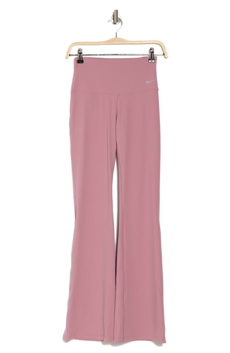 Nike Zenvy High-Waisted Flared Leggings, Alternate, color, Plum Dust/ Black