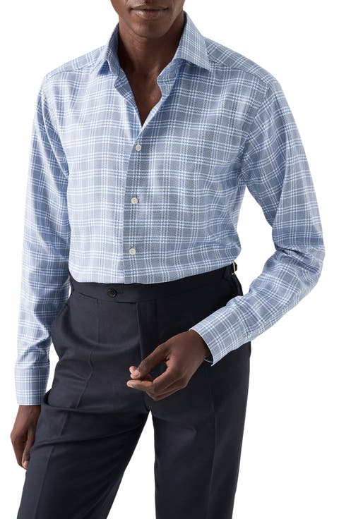 Slim Fit Check Cotton Dress Shirt