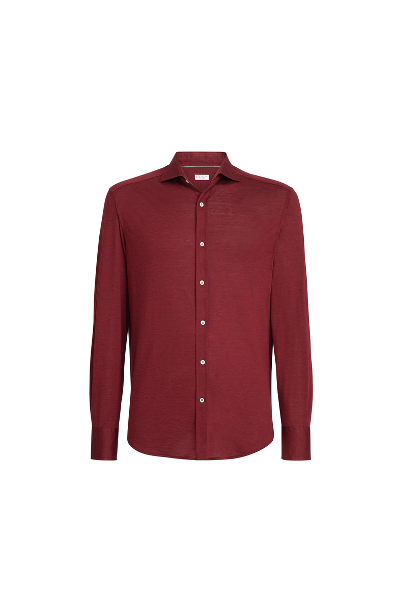Brunello Cucinelli Spread collar shirt, Main, color, Cherry