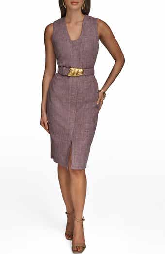 Donna Karan New York Sleeveless Belted Sheath Dress
