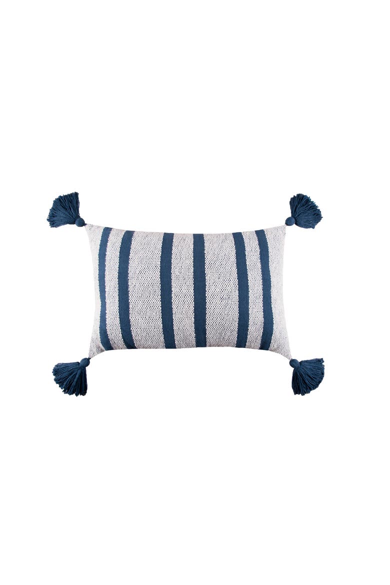 Joey Striped Cotton Accent Pillow, Main, color, Blue