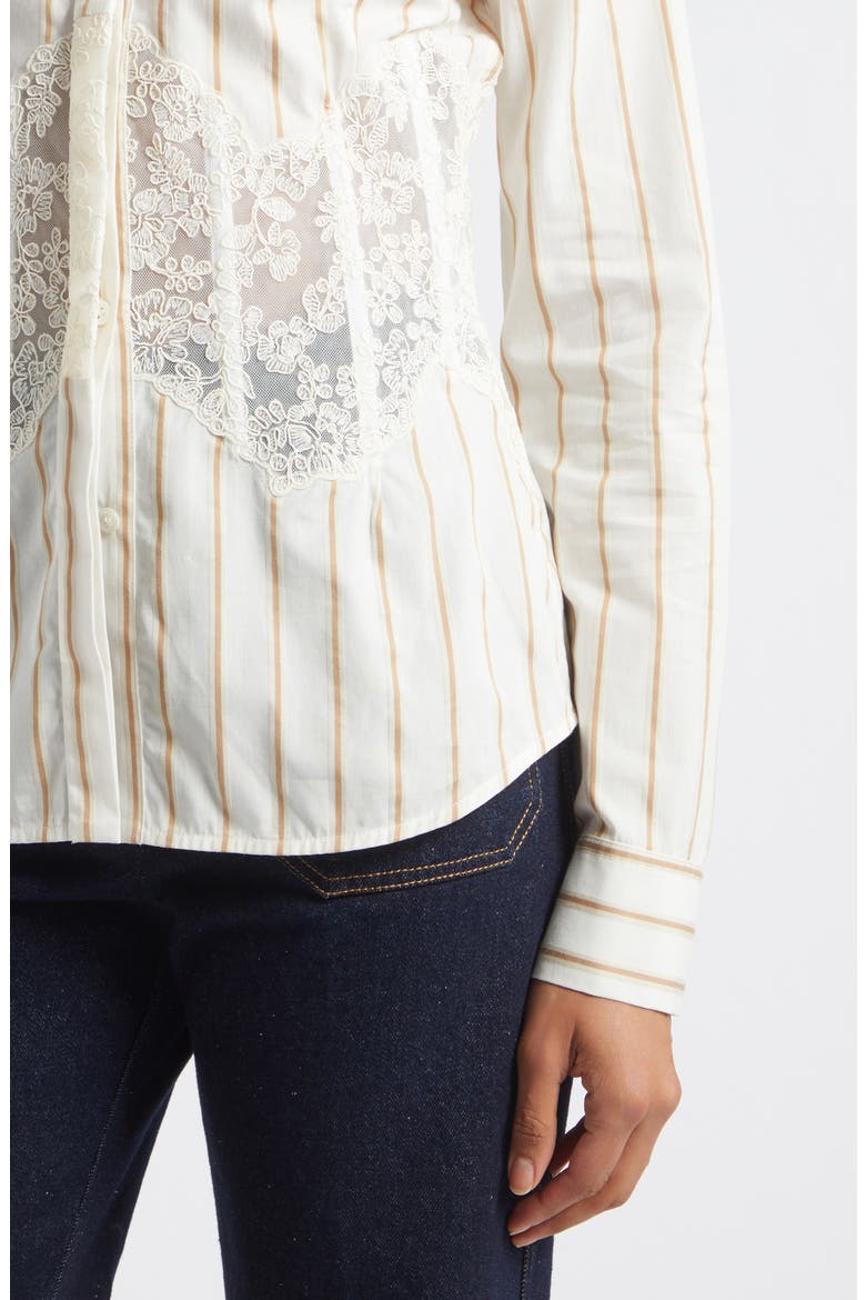 Alana Lace Inset Striped Shirt, Alternate, color, WHITE STRIPE