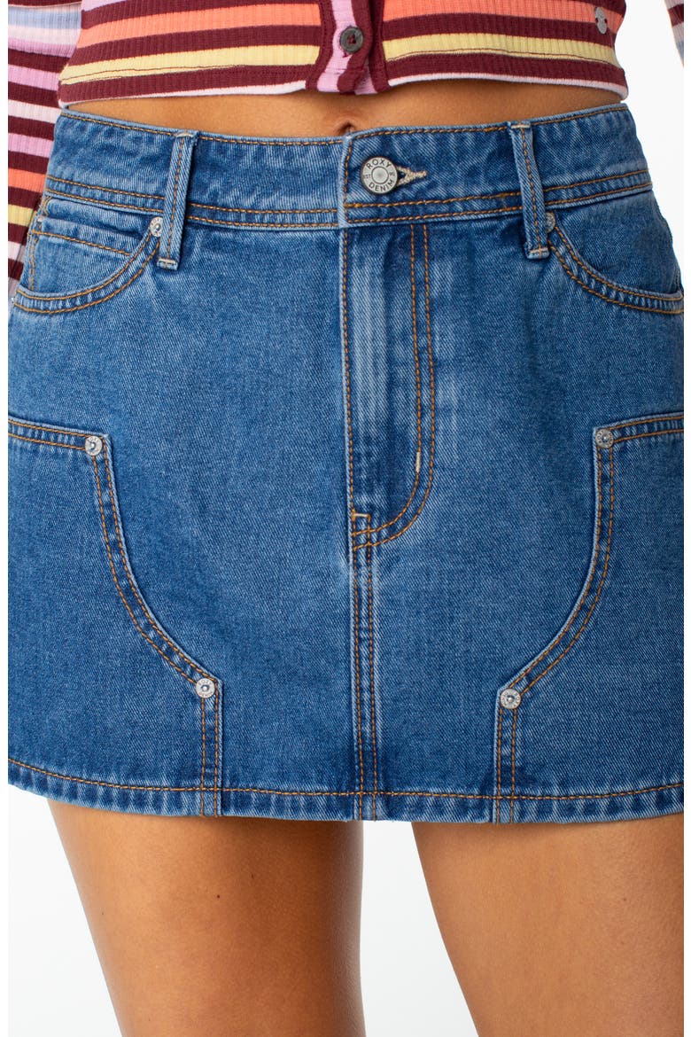 Reel Life Denim MIniskirt, Alternate, color, HIGH SURF