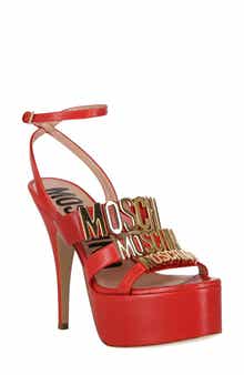 Moschino Logo Plaque Platform Sandal