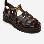 Forever & Always Shoes Solis Leather Beaded Sandal