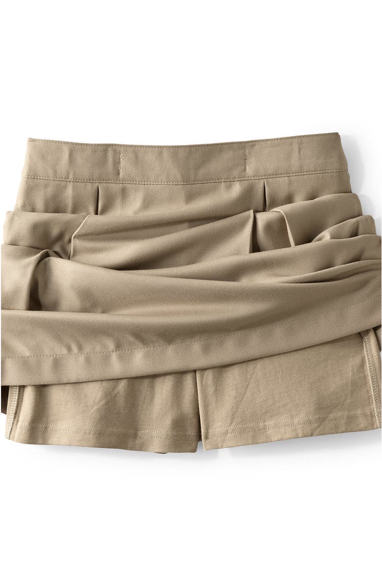 Lands' End School Uniform Girls Solid Pleated Skort Top of Knee, Alternate, color, Khaki