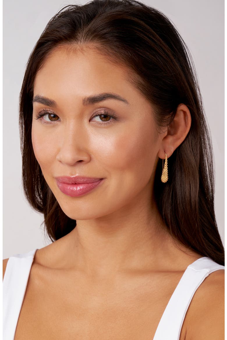 Caviar Gold Teardrop Earrings, Alternate, color, GOLD