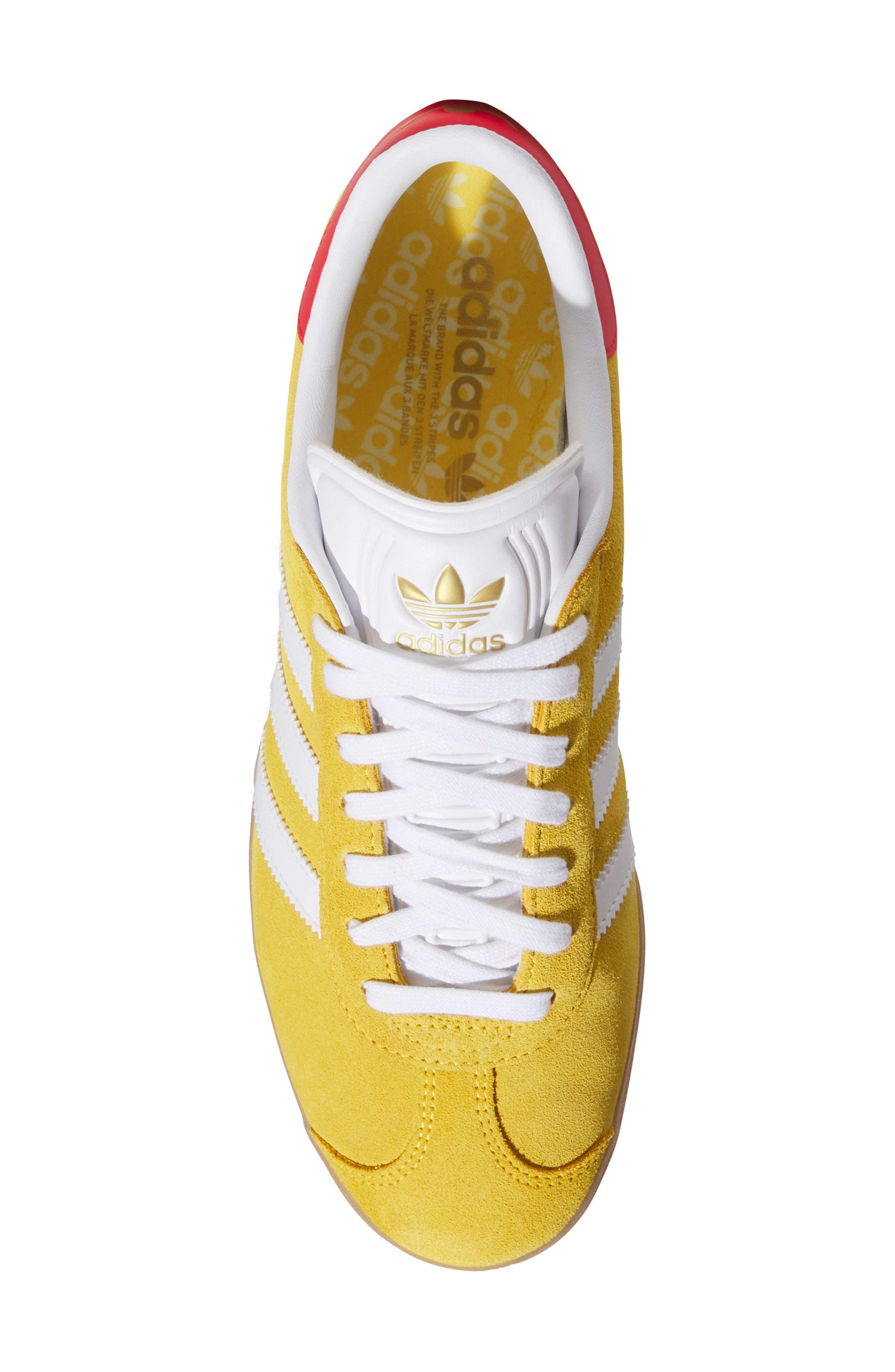 Gazelle Golf Sneaker, Alternate, color, GOLD/ WHITE/ SCARLET