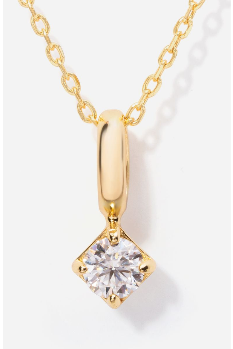Round Birthstone Necklace, Main, color, Moissanite/April