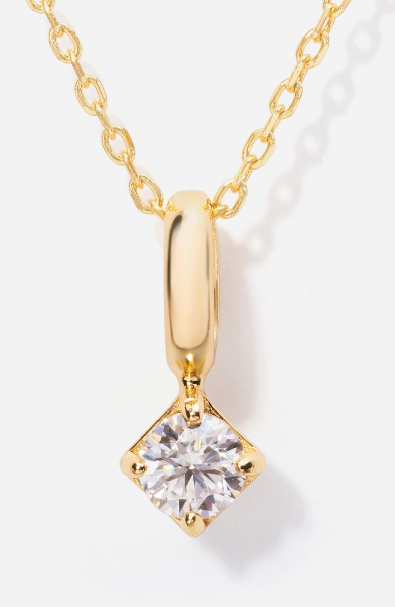 Little Sky Stone Round Birthstone Necklace, Main, color, Moissanite/April