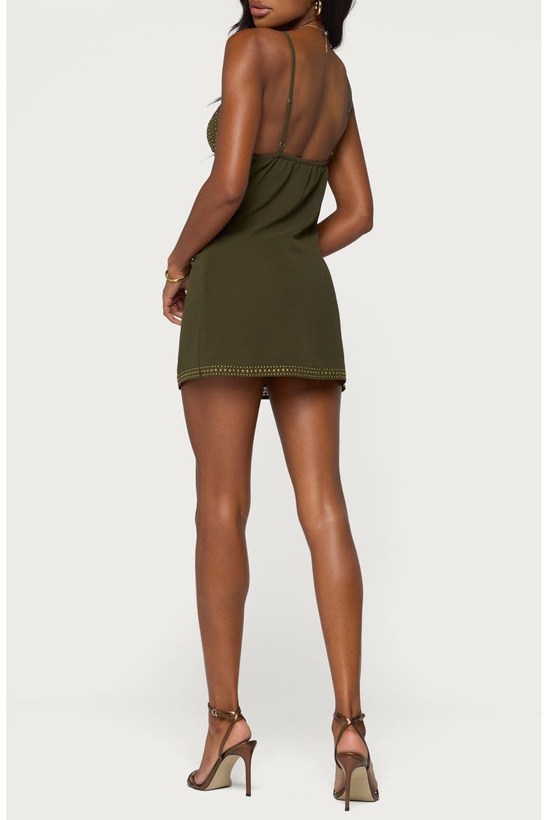 Akemi Studded Minidress, Alternate, color, OLIVE
