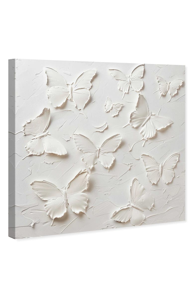 Wynwood Studio Butterflies In Ivory Canvas Wall Art, Alternate, color, White
