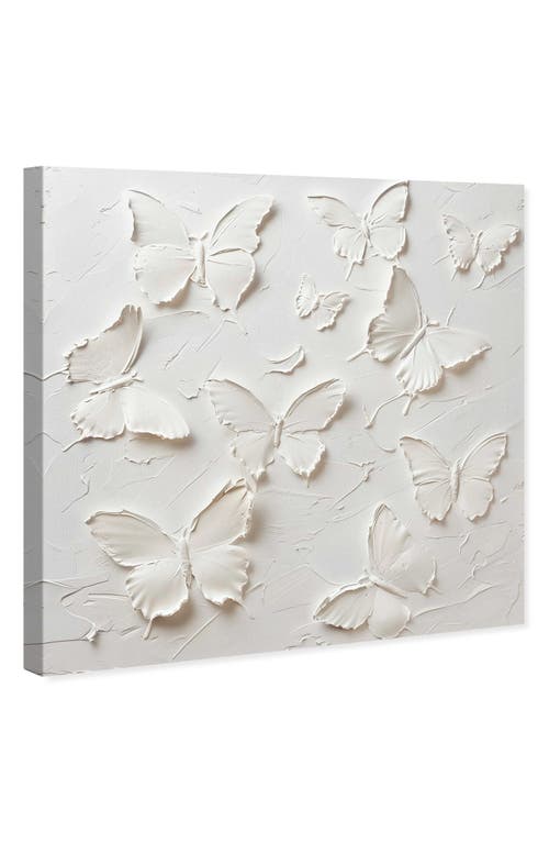 Wynwood Studio Butterflies In Ivory Canvas Wall Art In White