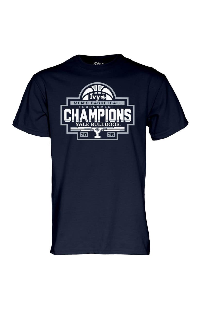 BLUE 84 Unisex Blue 84 Navy Yale Bulldogs 2025 Ivy League Men's Basketball Conference Tournament Champions T-Shirt, Alternate, color, 