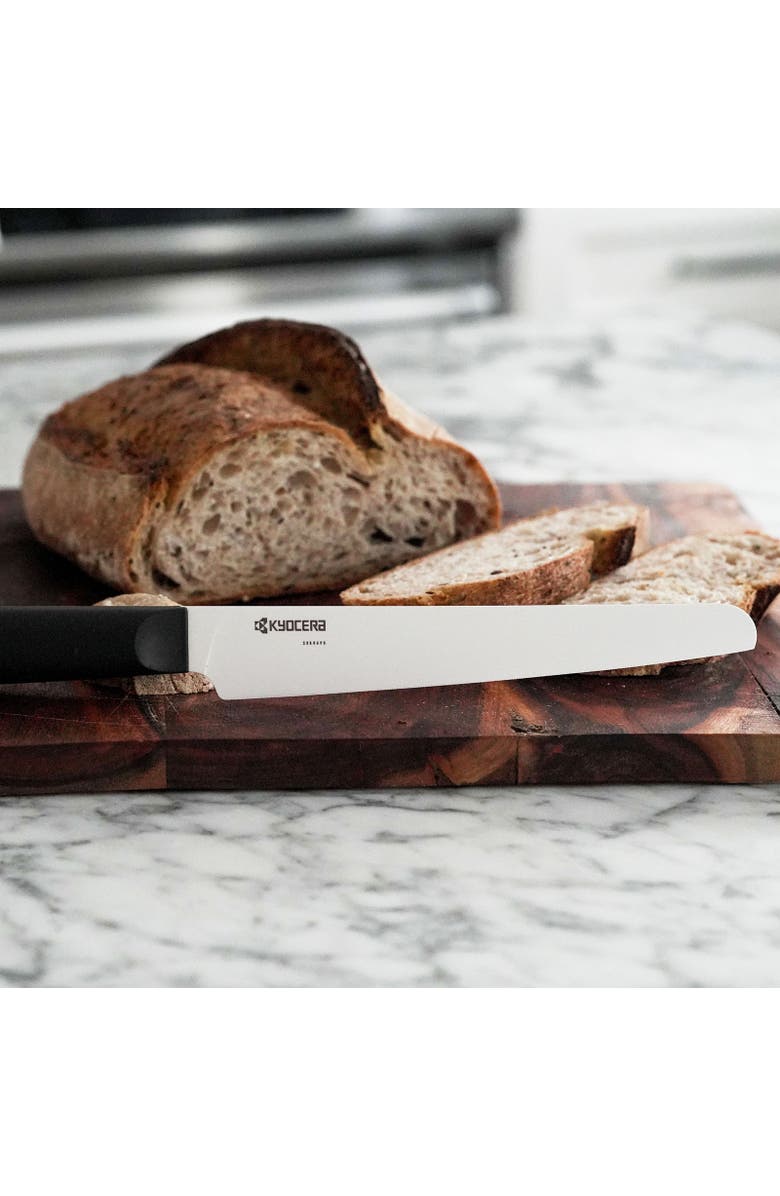 Kyocera INNOVATIONwhite<sup>®</sup> 7-Inch Ceramic Bread Knife, White Micro Serrated Blade with Non-Slip Black Handle, Alternate, color, White
