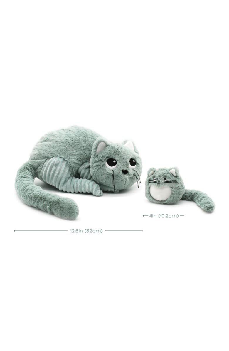 Les Ptipotos Cat Mom & Her Baby - Secret Keeper Plush Toy, Eco-Friendly, Soft & Washable, Alternate, color, Mint