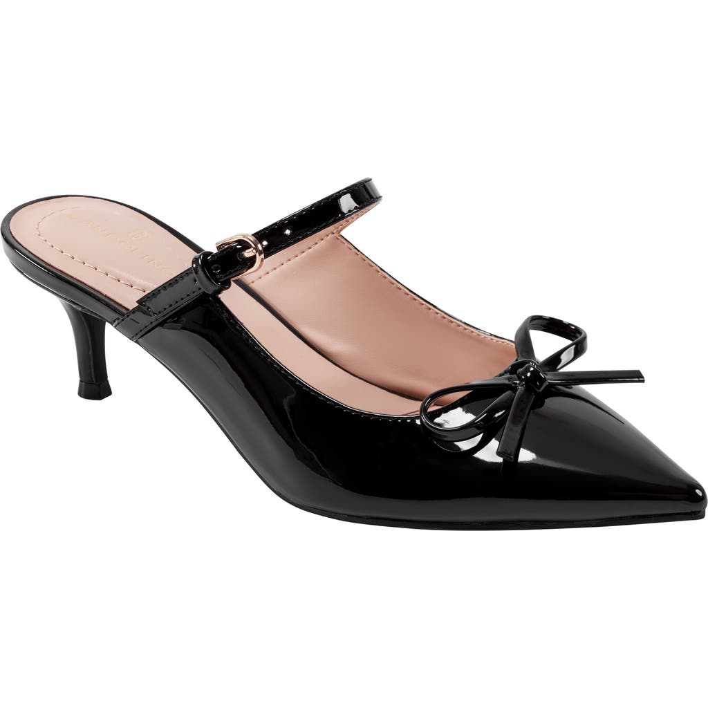 Bandolino Moss Patent Kitten Heel Mule In Black