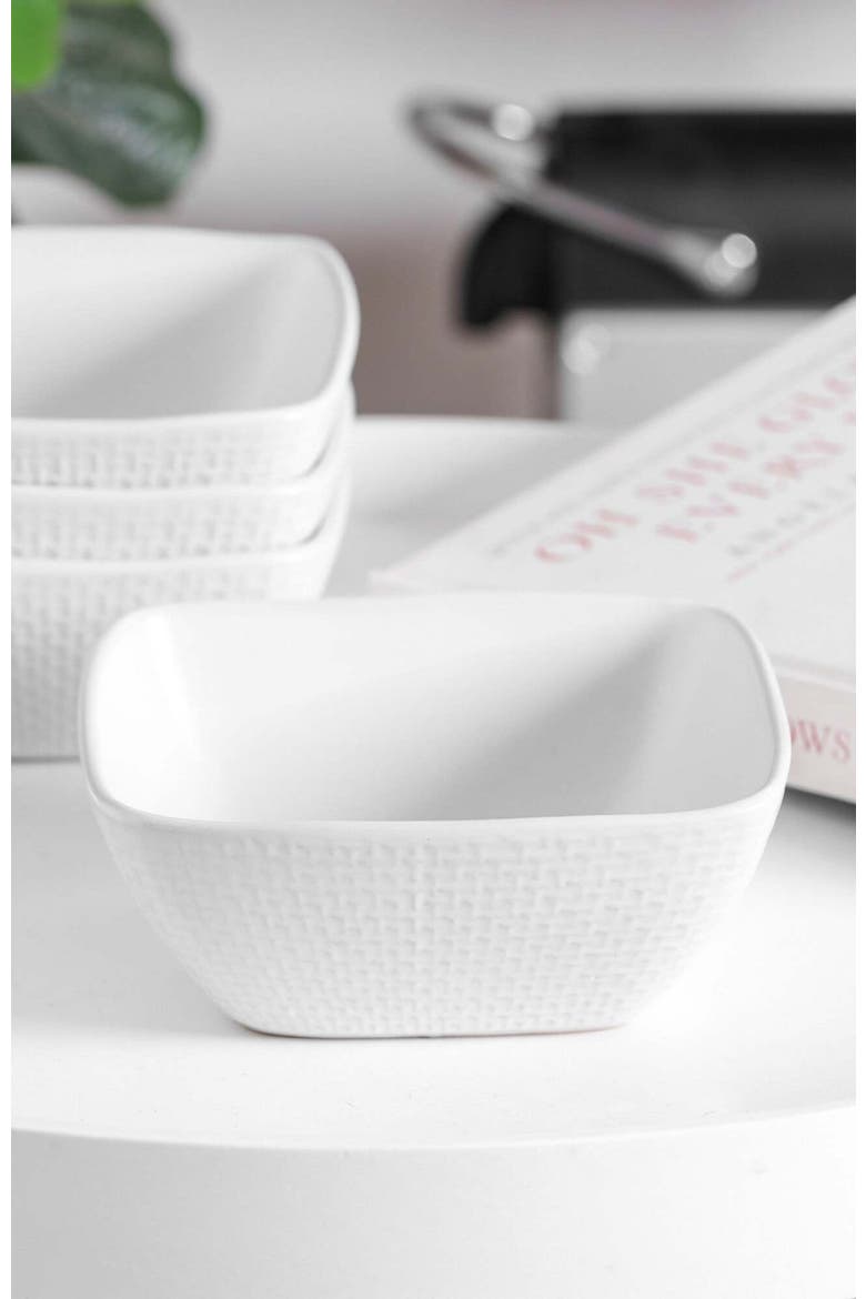 Olivia Stoneware 4-Piece Bowl Set, Alternate, color, White