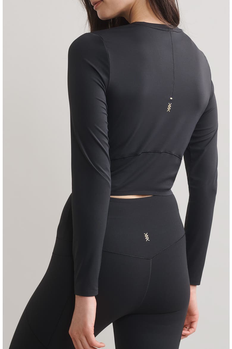 Serene Fitted Long Sleeve Performance Top, Alternate, color, BLACK