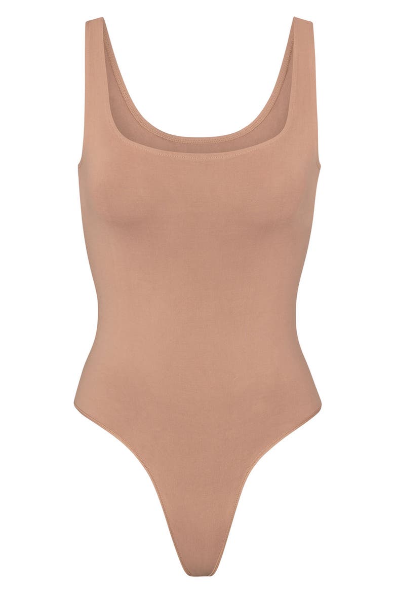 Soft Smoothing Seamless Thong Bodysuit, Alternate, color, SIENNA