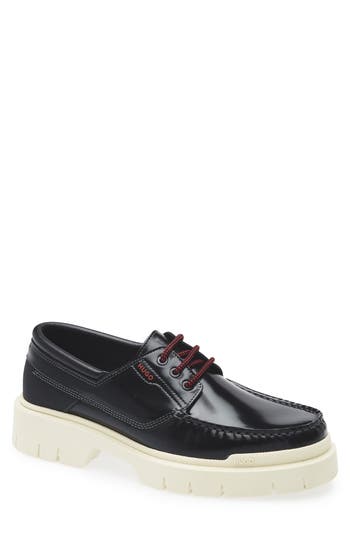 Hugo Boss Boss Denzel Platform Boat Shoe In Black