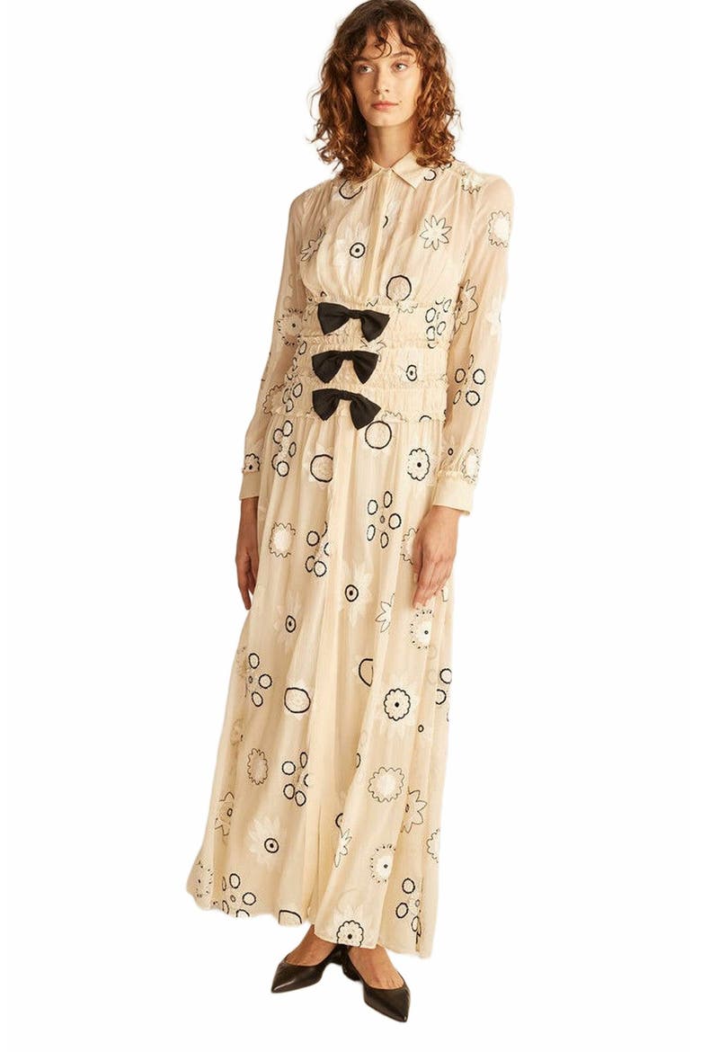 Parasol Embroidery Dress, Alternate, color, Shell