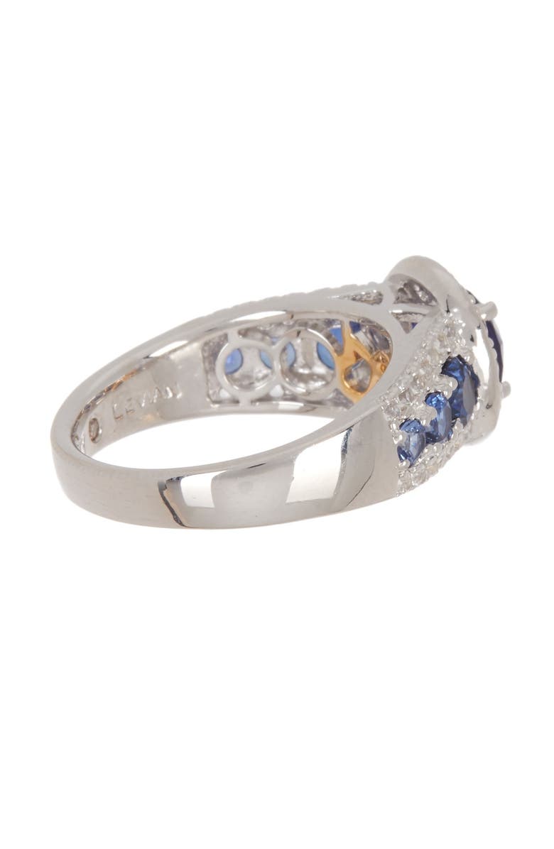SUZY LEVIAN Sterling Silver Large Sapphire Halo Ring, Alternate, color, 