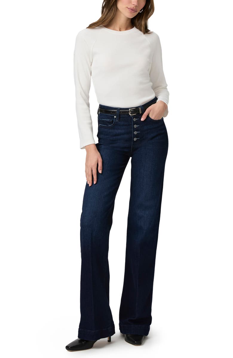 PAIGE Amren Rib Long Sleeve T-Shirt, Alternate, color, Ivory