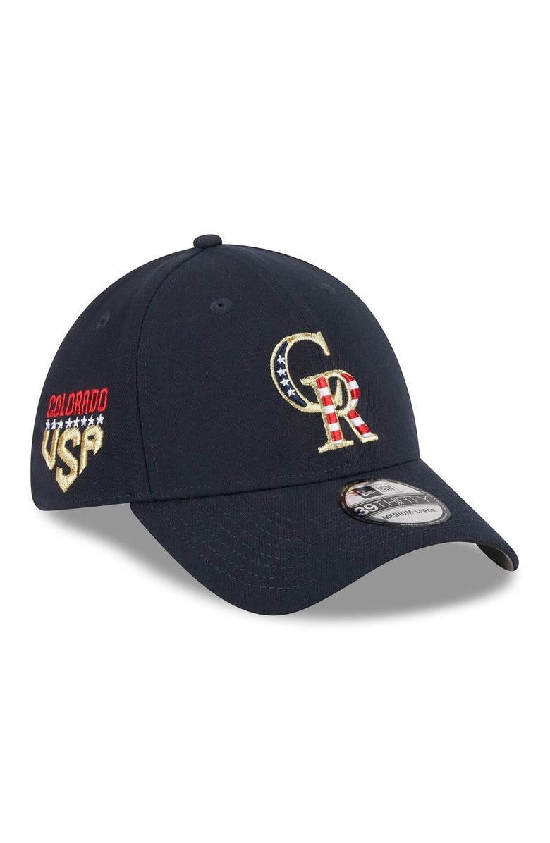 New Era Men's New Era  Navy Colorado Rockies 2023 Fourth of July 39THIRTY Flex Fit Hat, Main, color, Navy