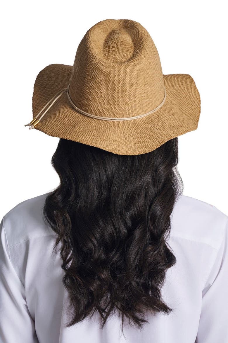 Women's Isla Hand Woven Fedora, UPF 50+ Sun Protection, Alternate, color, Toast Brown