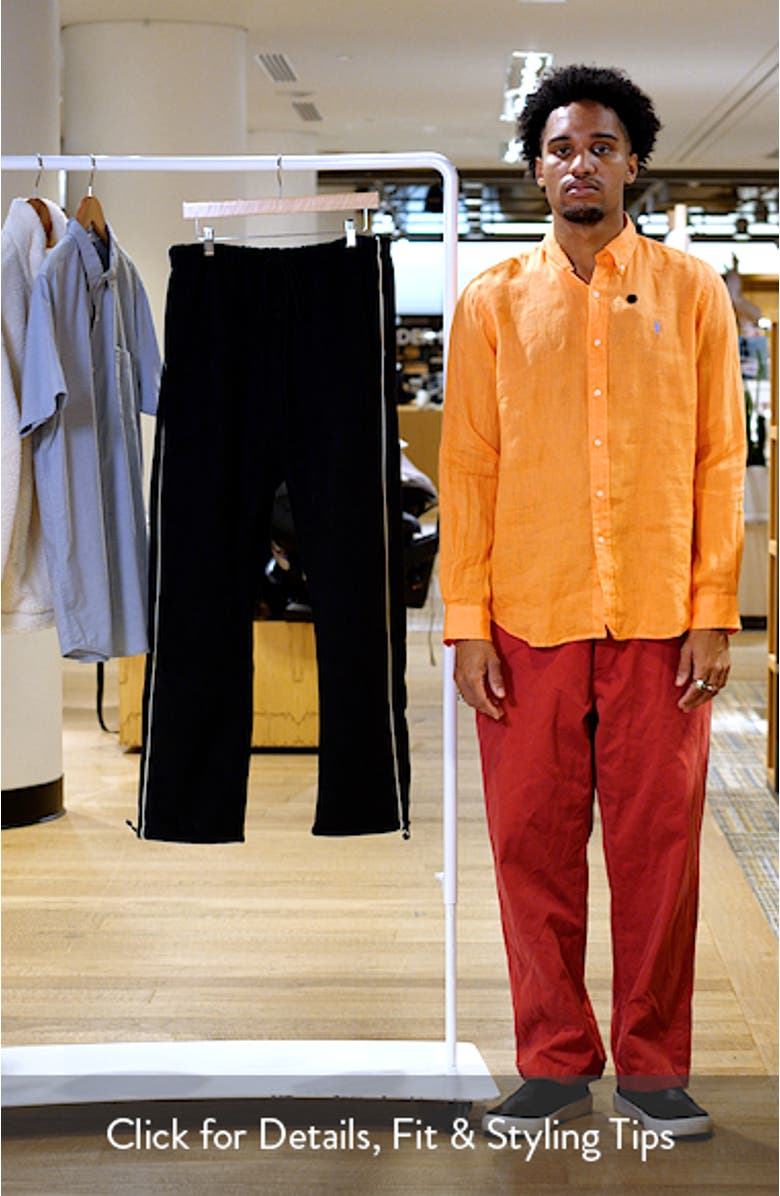 Signature Relaxed Suede Fleece Pants, sales video thumbnail