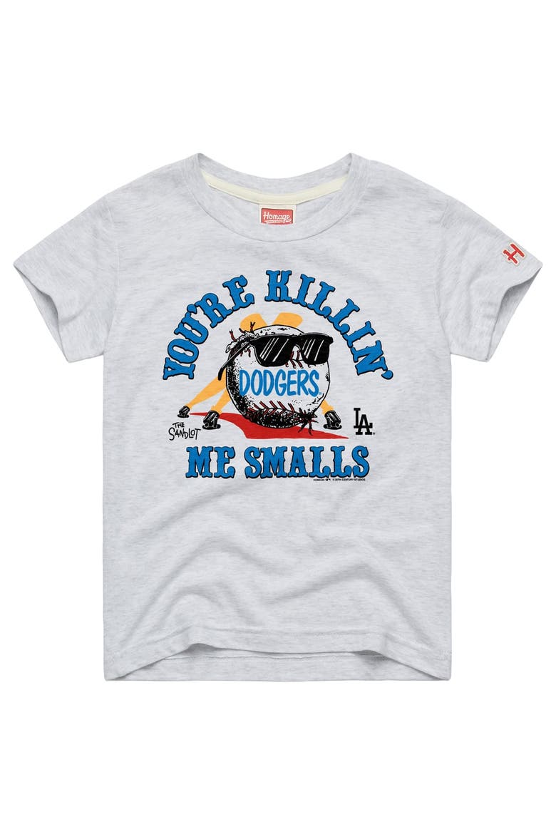 Toddler Homage Ash Los Angeles Dodgers x The Sandlot Tri-Blend T-Shirt, Main, color, Ash