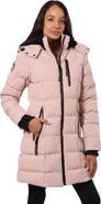 CANADA WEATHER GEAR Women's High Pile Fleece Lined Hood Quilted Puffer Coat