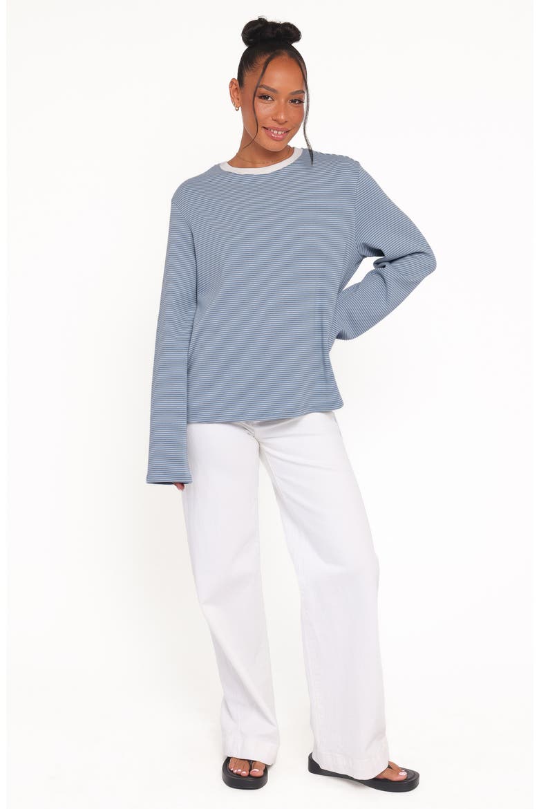 Ruva Stripe Long Sleeve T-Shirt, Alternate, color, BLUE WHITE STRIPE