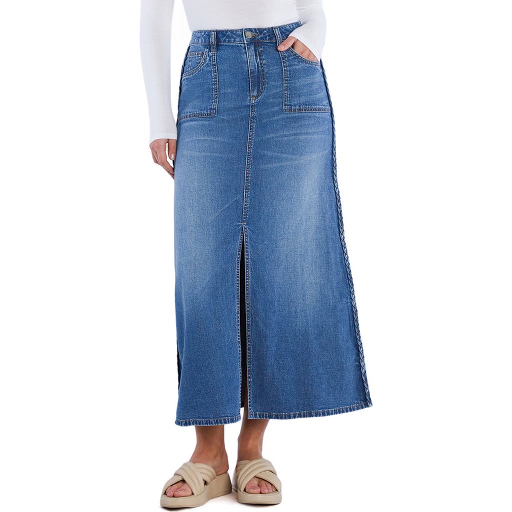 Wash Lab Denim Braided Denim Maxi Skirt In Cottage Denim