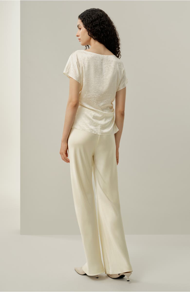 Lilysilk Ying Jacquard Silk Top, Alternate, color, Lily White