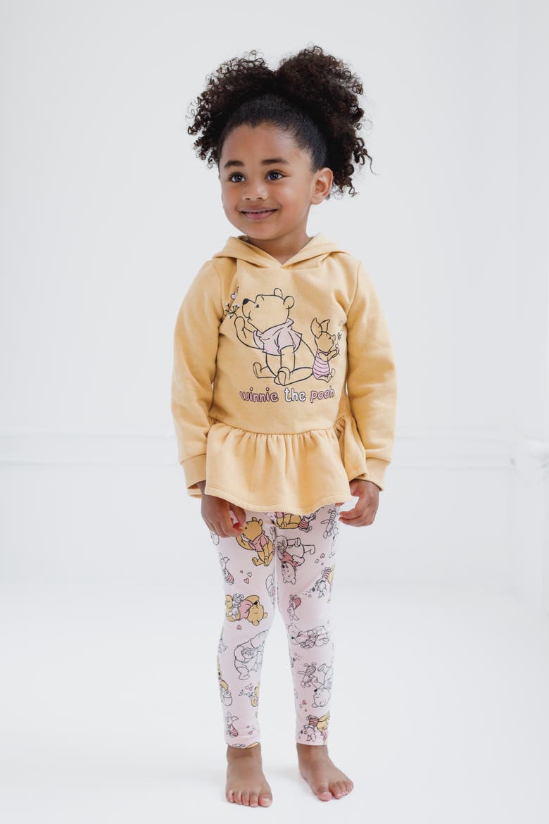 Winnie the Pooh Fleece 2-Piece Hoodie and Leggings Set, Alternate, color, Pooh Piglet Tan Pink