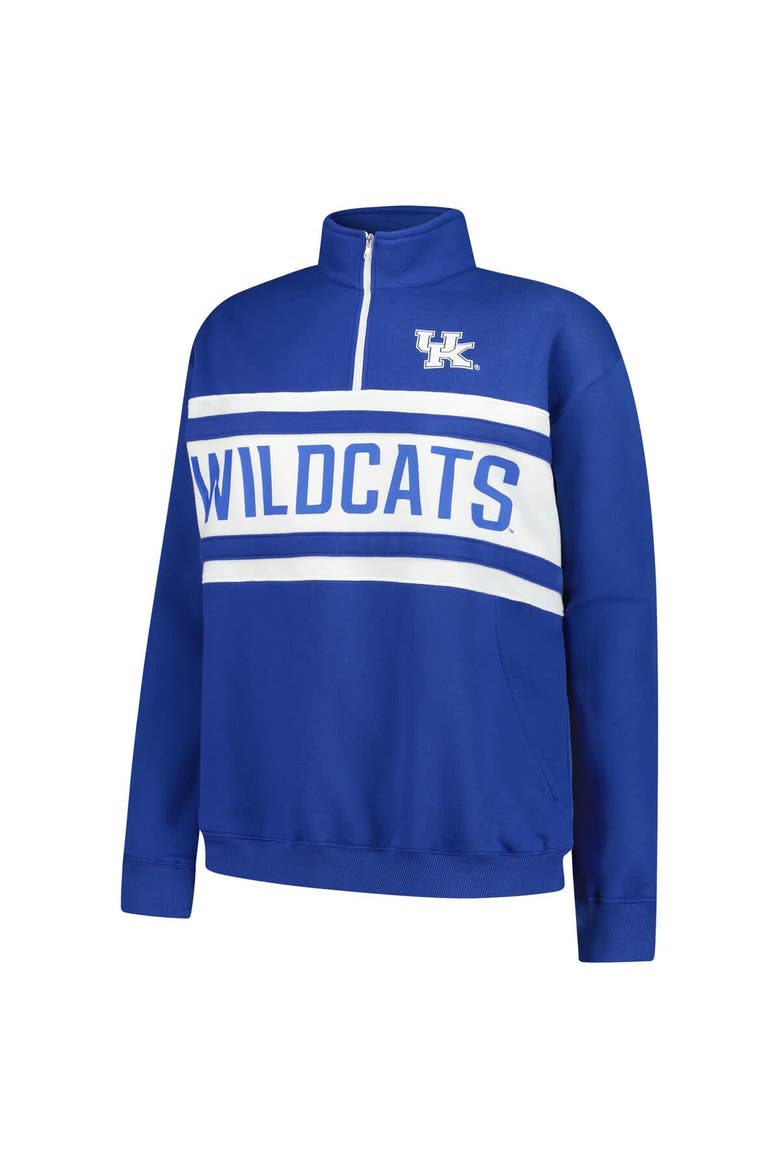 Women's Fanatics Royal/White Kentucky Wildcats Plus Size Quarter-Zip Pullover, Alternate, color, Royal