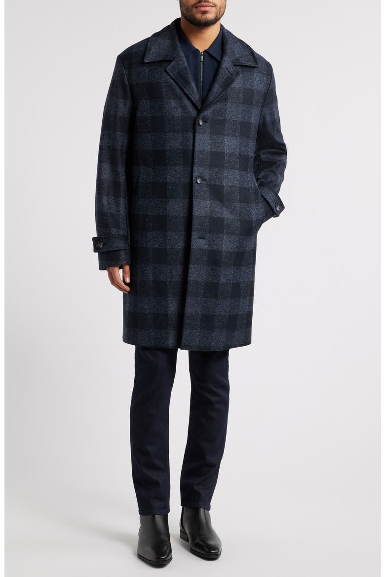 Clark Buffalo Check Jersey Coat, Alternate, color, DARK BLUE