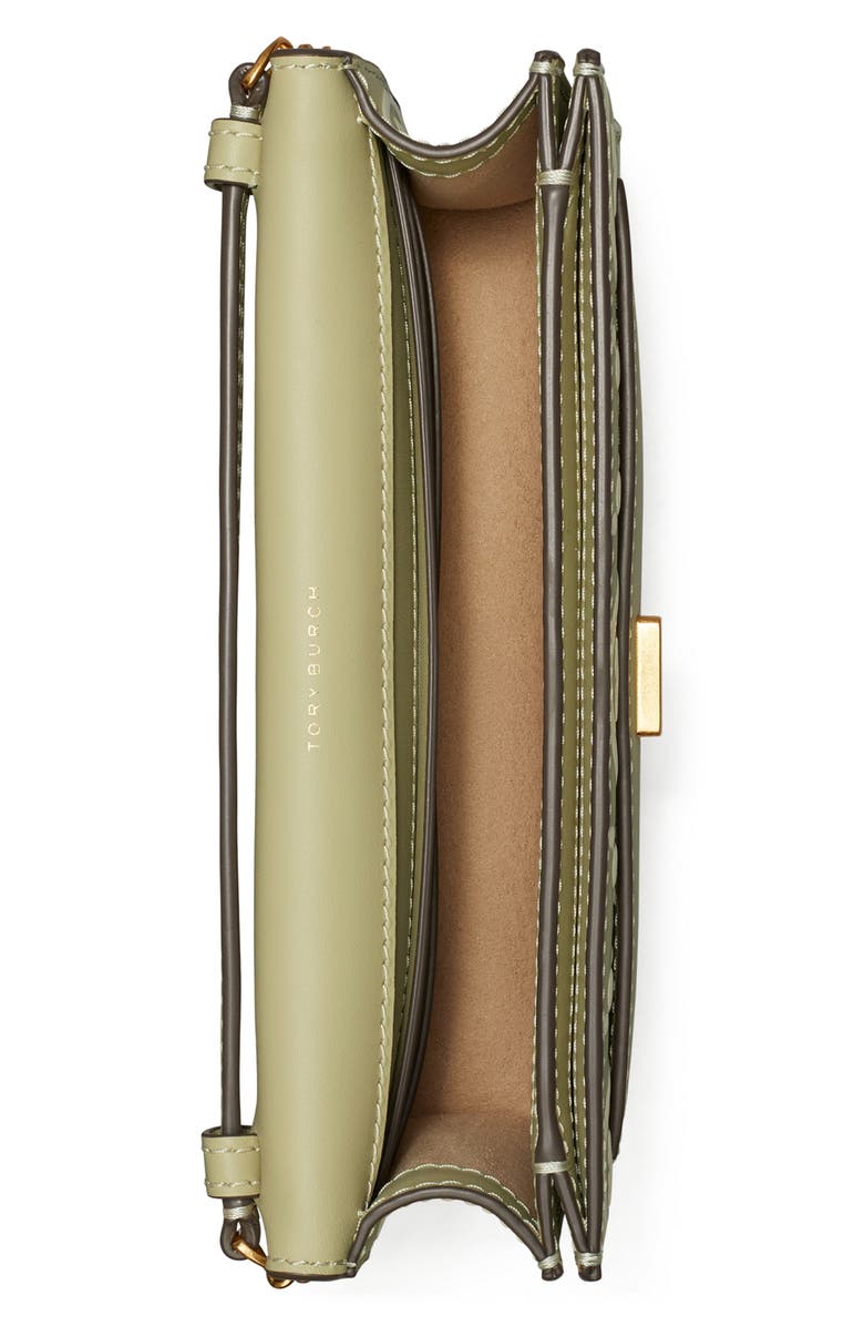 Tory Burch T-Monogram Embossed Leather Wallet on a Chain, Alternate, color,