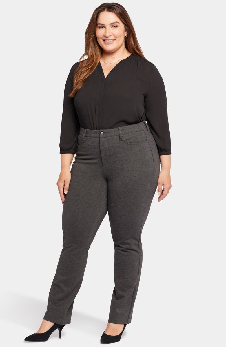 NYDJ Marilyn Straight Leg Pants, Alternate, color, Charcoal Heathered