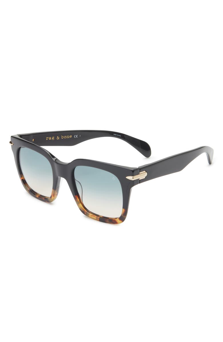 rag & bone 51mm Polarized Mirrored Square Sunglasses, Alternate, color,