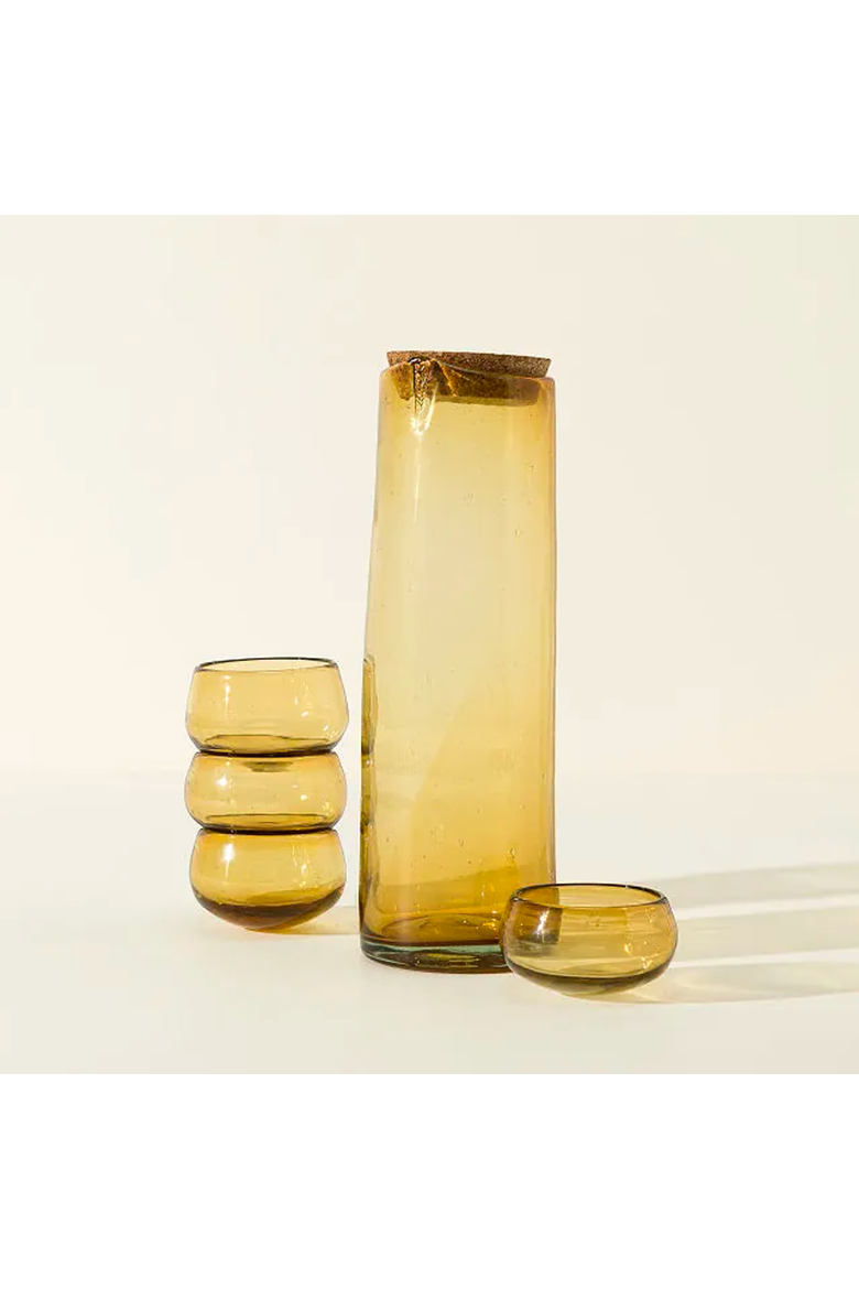 Hand Blown Mezcal Infusing Set, Alternate, color, Amber / Yellow