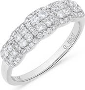Ancona Fine Jewelry Five Section Round Diamond Cluster Ring in 14K White Gold