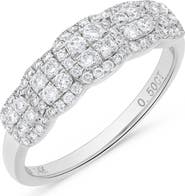 Ancona Fine Jewelry Five Section Round Diamond Cluster Ring in 14K White Gold